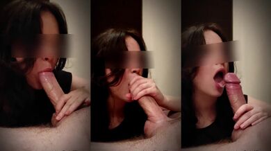 My mouth was FLOODED with cum but I kept sucking his HUGE cock raw POV
