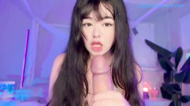 Daddy's proud teen cheerleader Kiyomi takes one deep dildo ride and gets creampied wet in POV
