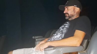 Cuckold wife dragged to cinema gets face stuffed with cum first time dogging