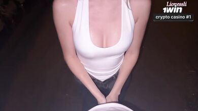 Blonde slut gets destroyed in rainy alley by stranger cum on ass doggystyle