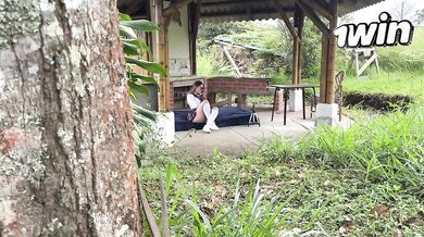 Schoolgirl records explicit content, I fuck her in front of the neighbors and give her a creampie