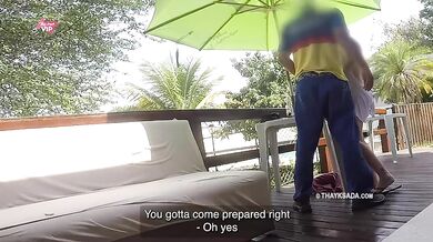 Hot wife Thay Ksada fucking with the water delivery man - with English subtitles