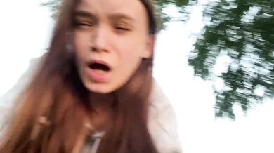 Fucking hard my best friend's hot girlfriend in forest while he setting up a tent