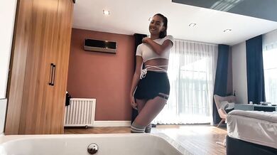 Wet Clothed Sex with Hot Tall Brunette Teen Waitress - Amateur POV Sex