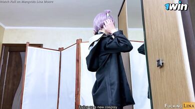 Cosplayer girl was fucked in pussy and ass. POC cowgirl. Anal. Throatpie