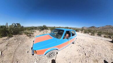 Fucking on the Hood of the Volkswagen Rabbit. Naked at the Springs