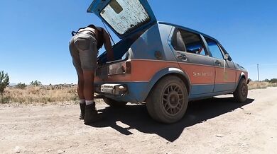 Fucking on the Hood of the Volkswagen Rabbit. Naked at the Springs