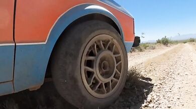 Fucking on the Hood of the Volkswagen Rabbit. Naked at the Springs