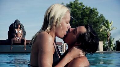 18 year old Ibiza orgasms rough threesome blowjob shaking