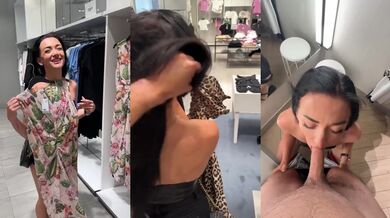 Zuzu’s hungry cocksuck in the changing room blowjob destroyed by deep throat