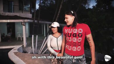 Husband’s busty Latina wife fucked by pool instructor caught cheating on him
