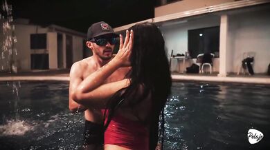 Husband’s busty Latina wife fucked by pool instructor caught cheating on him