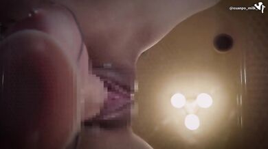 Yukata soaked wife gushes on monster dildo as she rides it cowgirl twist sloppy wet clit visible