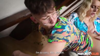 Blonde Czech MILF Brittany Bardot Catches Neighbor with her Hot Apple Pie Hardcore