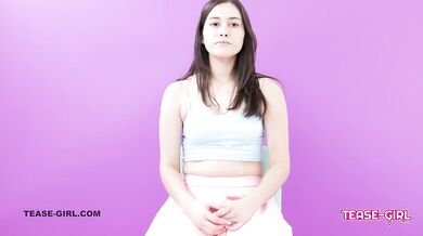 Teen brunette interviews her step dad and gets creampied raw on camera