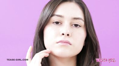 Teen brunette interviews her step dad and gets creampied raw on camera