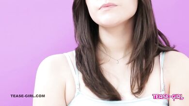 Teen brunette interviews her step dad and gets creampied raw on camera