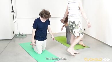 CuckoldX Flexible Slut gets destroyed by yoga tutor Falco White