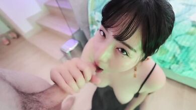 Smoky Vape Blowjob Destroys Asian Mouth Cums Hard Swallowed POV