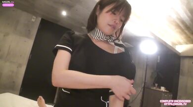 Asian masseuse gives juicy happy ending massage blowjob creampie