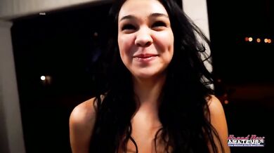 Petite tattooed brunette Sabrina deepthroats raw unscripted audition