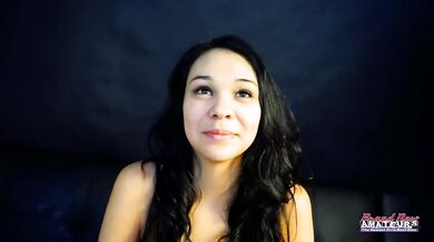 Petite tattooed brunette Sabrina deepthroats raw unscripted audition