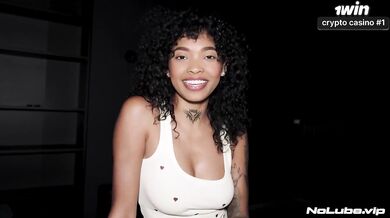 Ebony Latina 18 year old seduced me with her smile and big tits choked screaming cumshot