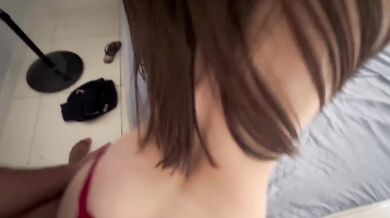 Passionate sextape with my stepdad loud moaning big white boobs real sex