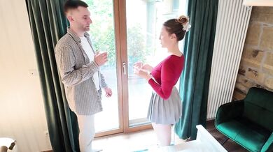From PowerPoint to ass fucked in the hotel room creampie