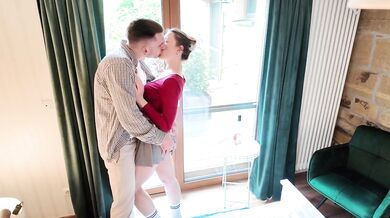 From PowerPoint to ass fucked in the hotel room creampie