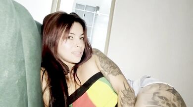 Latina teen gets throat fucked raw eating my ass till she gushes big tits bouncing