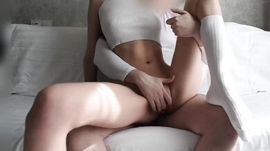 Hard fucked stepmom fingers her dripping pussy till legs shake orgasm