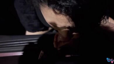 Fucked by a voyeur in a car park and he cums in my mouth before leaving