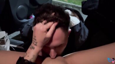 Fucked by a voyeur in a car park and he cums in my mouth before leaving