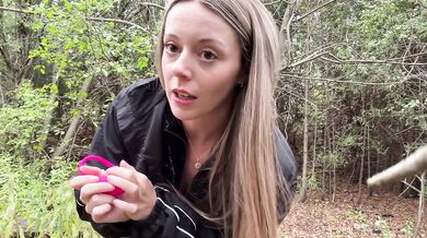 Rainy day stroll turns into public lush orgasm mess