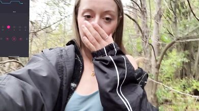 Rainy day stroll turns into public lush orgasm mess