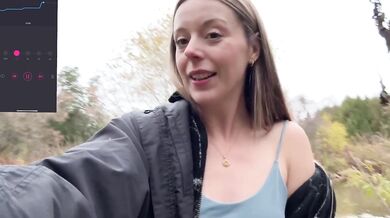 Rainy day stroll turns into public lush orgasm mess