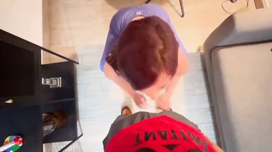 Stepmom popped my big cock while doggystyle POV