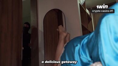 Stranger busts in on busty blonde MILF Monique Fuentes raw fucking throat deep