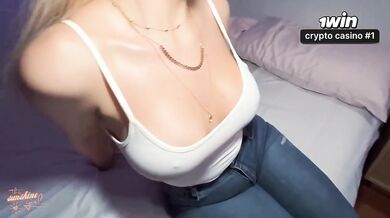 Tight jeans split open stuffed by hungry stepsis creampie fantasy