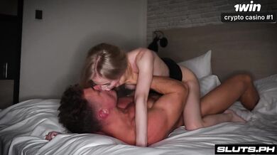 Blonde teen destroyed by rough missionary and doggystyle brutal pounding