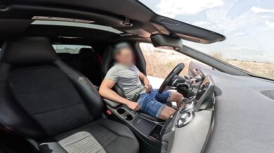 Stranger helps finish after public dick flash caught in car
