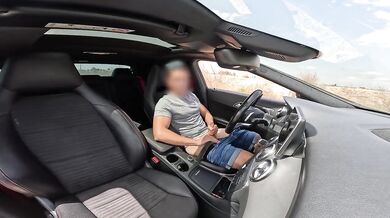 Stranger helps finish after public dick flash caught in car