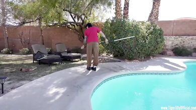Roommates Destroy The Pool Boy With Rough Threesome Action