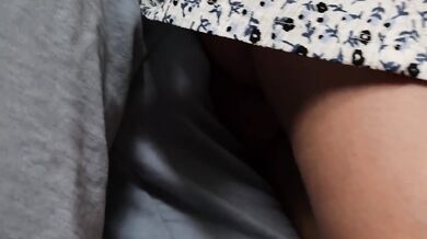 Stranger grinds his cock on train crushes panties wets them dripping