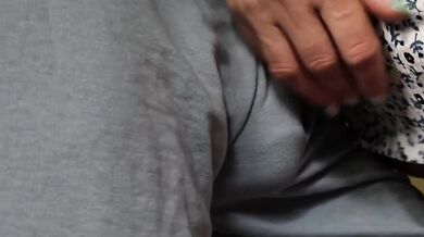 Stranger grinds his cock on train crushes panties wets them dripping