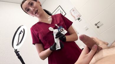 Laser on balls deepthroat nurse gloved cum in mouth Russian milf