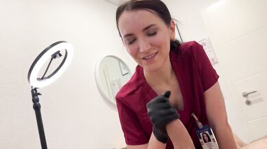 Laser on balls deepthroat nurse gloved cum in mouth Russian milf