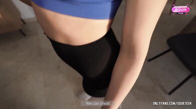 Step sis destroys the NNN with a condom then goes full roughee on camera