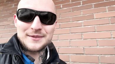 Russian roulette in the stairwell blowjob facefuck cumshot